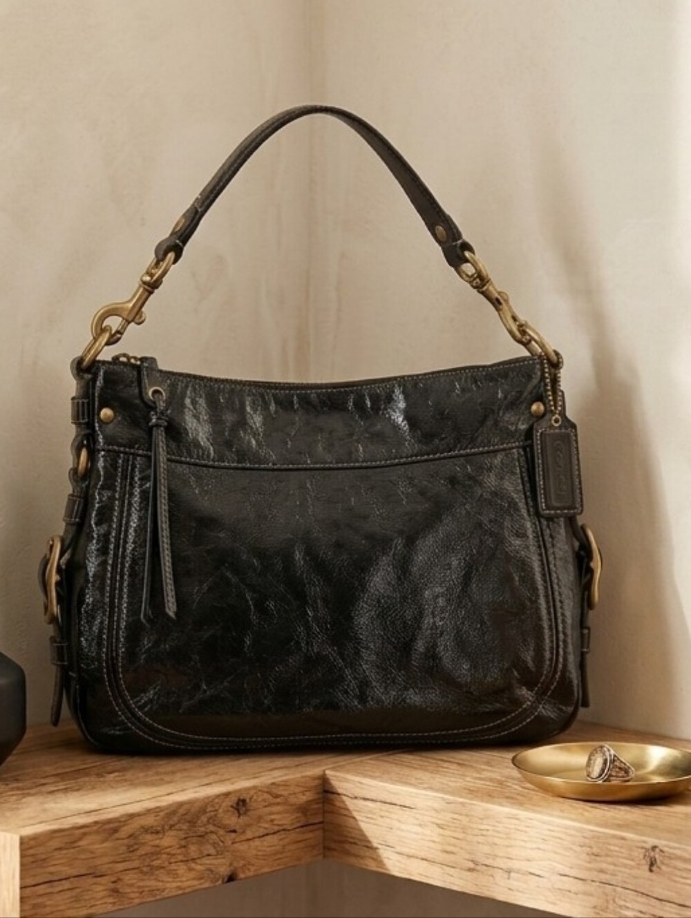 Vintage Coach Soho Y2K Slouchy Black Leather Hobo Bag • Style 12776